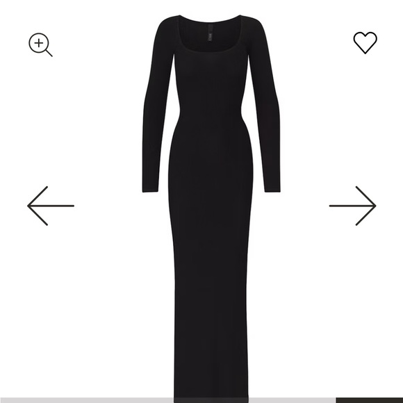 Skims Classic Black Long Sleeve Dress sz med petite brand new - Picture 1 of 7